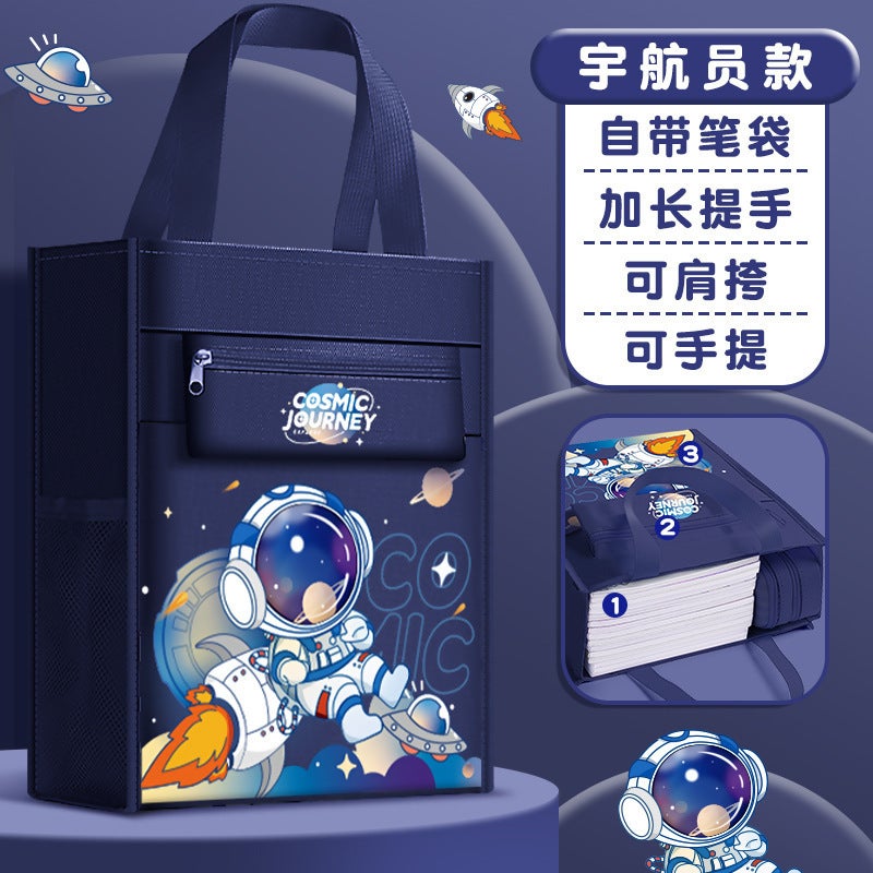 Canvas Bag Tutorial Bag Boys And Girls Hand Study Bag Portable Test Paper Book Material Storage Bag Student Storage - Image 1